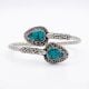 Handmade Silver Jewelry Turquoise Kada Bracelet